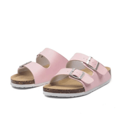 Vienna Sandals in pink leather with a modern design, adjustable straps, and anatomical sole for casual elegance