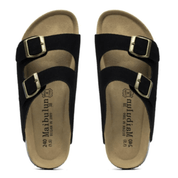 Vienna Sandals in black suede with a premium finish, adjustable straps, and a comfortable sole for casual wear